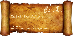 Csiki Renátó névjegykártya