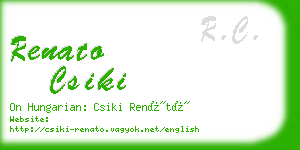 renato csiki business card